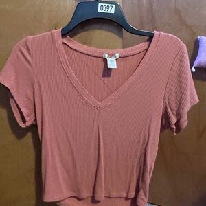 Bozzolo Pink Fitted Crop T-Shirt Short Sleeve
